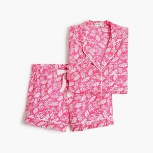 J. Crew Women’s Short Sleeve Cotton Short Pajama Set Pink Floral Size Small